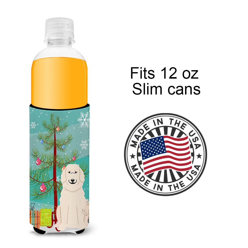 Merry Christmas Tree Great Pyrenese  Ultra Hugger for slim cans BB4208MUK  the-store.com.