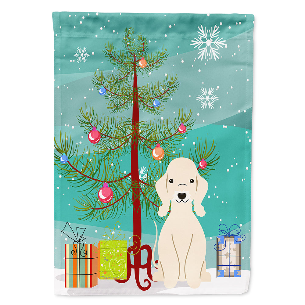 Merry Christmas Tree Bedlington Terrier Sandy Flag Canvas House Size BB4216CHF  the-store.com.