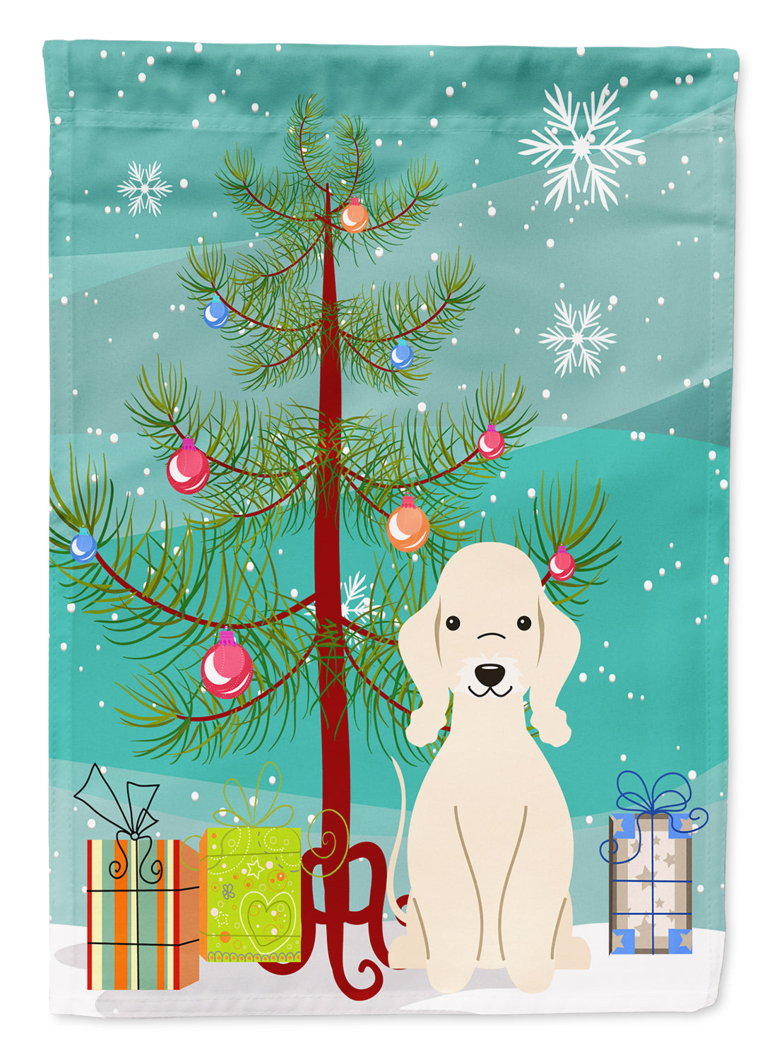 Merry Christmas Tree Bedlington Terrier Sandy Flag Garden Size BB4216GF