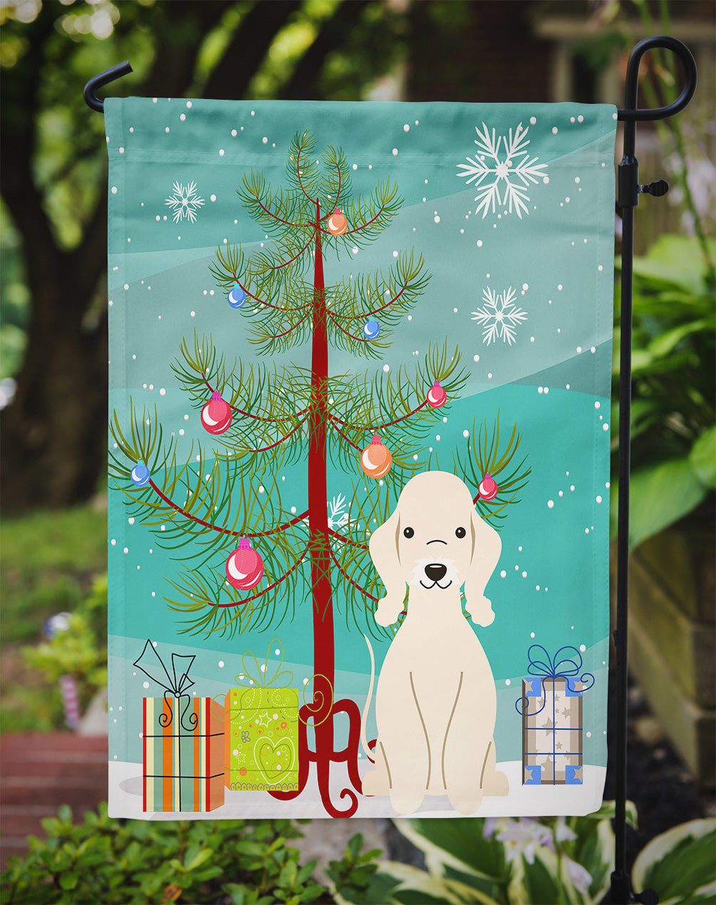 Joyeux Noël Sapin Bedlington Terrier Sandy Flag Jardin Taille BB4216GF