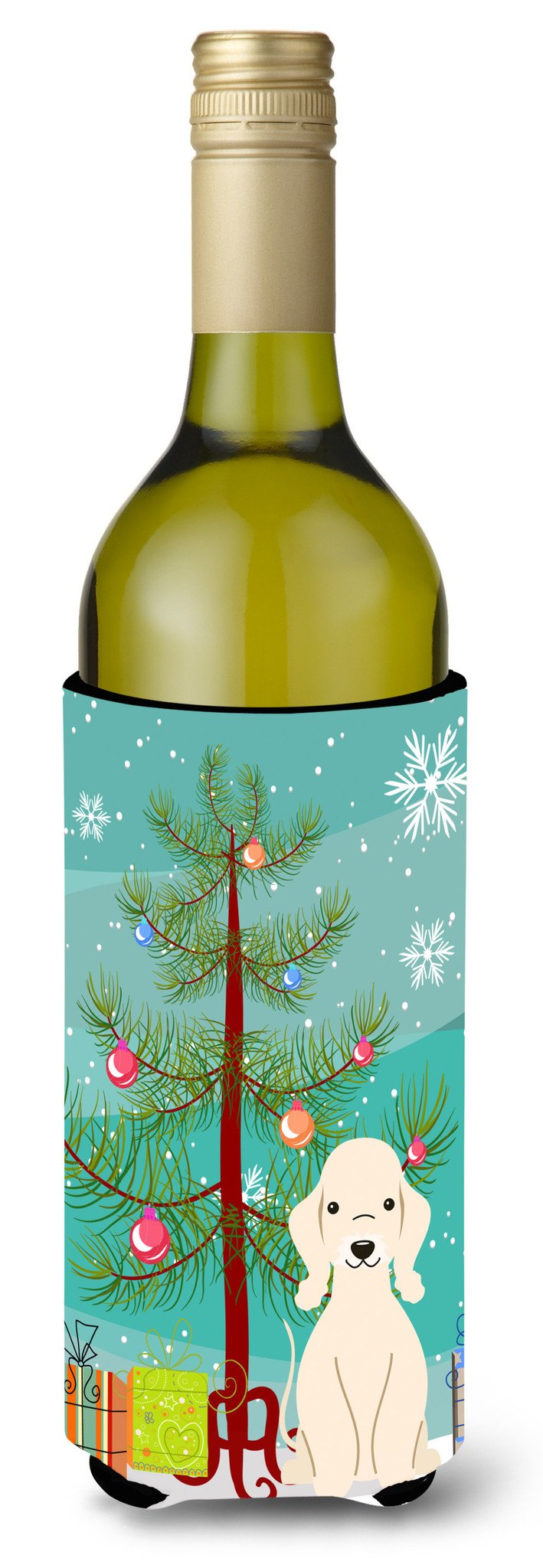 Merry Christmas Tree Bedlington Terrier Sandy Wine Bottle Beverge Insulator Hugger BB4216LITERK by Caroline&#39;s Treasures