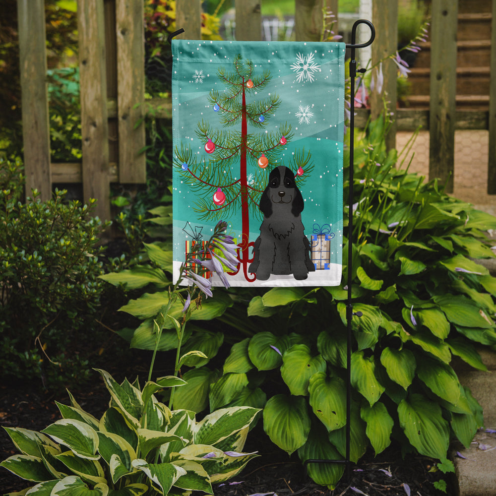 Merry Christmas Tree Cocker Spaniel Black Flag Garden Size BB4217GF