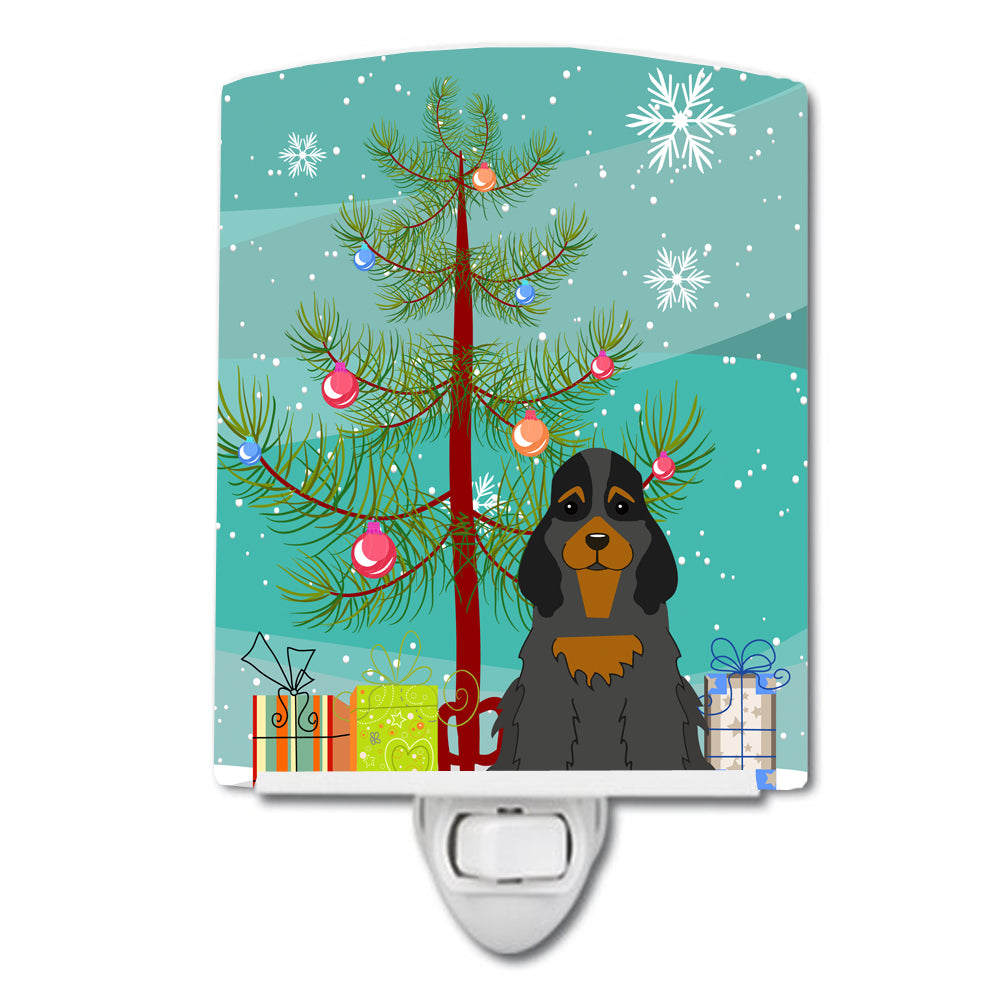 Merry Christmas Tree Cocker Spaniel Black Tan Ceramic Night Light BB4218CNL - the-store.com