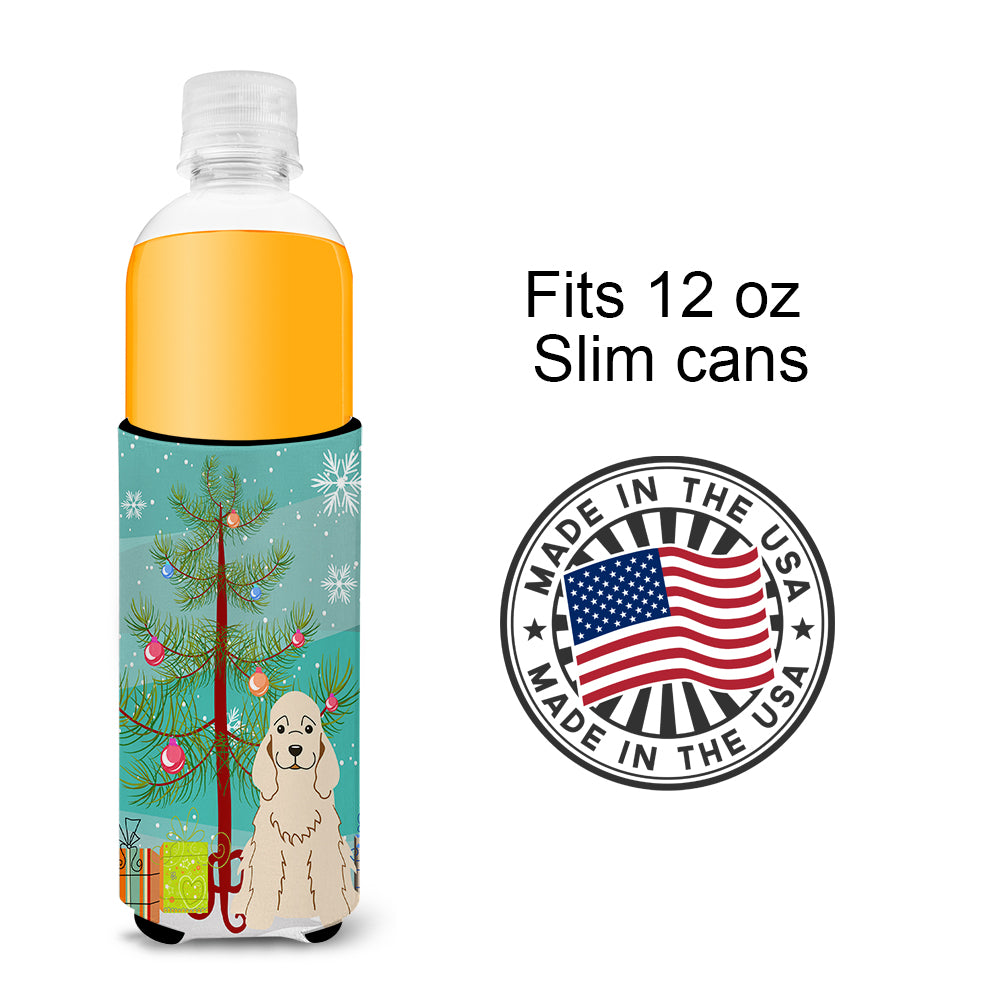 Merry Christmas Tree Cocker Spaniel Buff  Ultra Hugger for slim cans BB4219MUK
