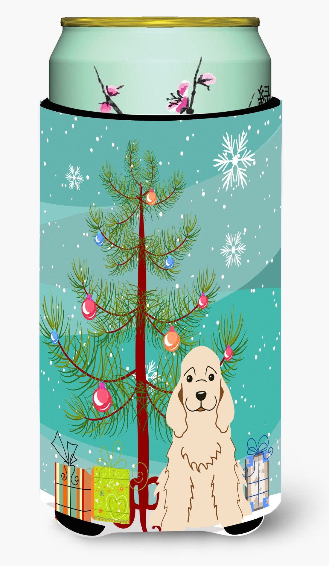 Merry Christmas Tree Cocker Spaniel Buff Tall Boy Beverage Insulator Hugger BB4219TBC by Caroline&#39;s Treasures