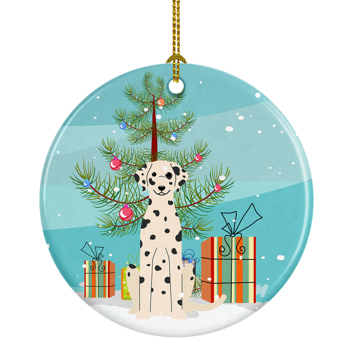 Merry Christmas Tree Dalmatian Ceramic Ornament BB4222CO1 - the-store.com