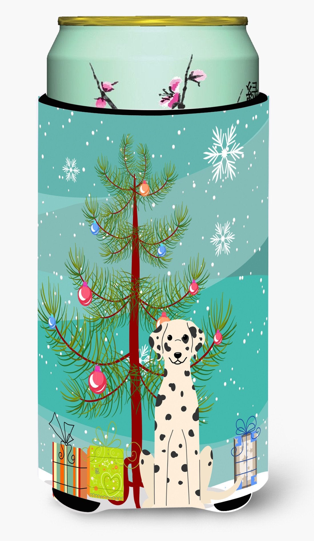 Merry Christmas Tree Dalmatian Tall Boy Beverage Insulator Hugger BB4222TBC by Caroline&#39;s Treasures