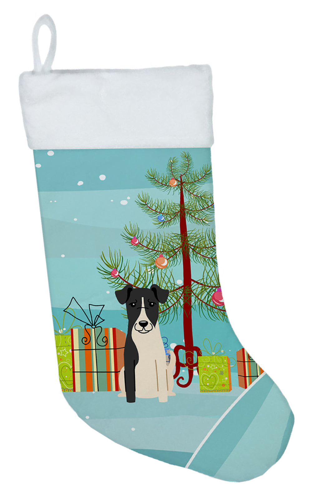 Joyeux Noël Sapin Smooth Fox Terrier Chaussette de Noël BB4223CS