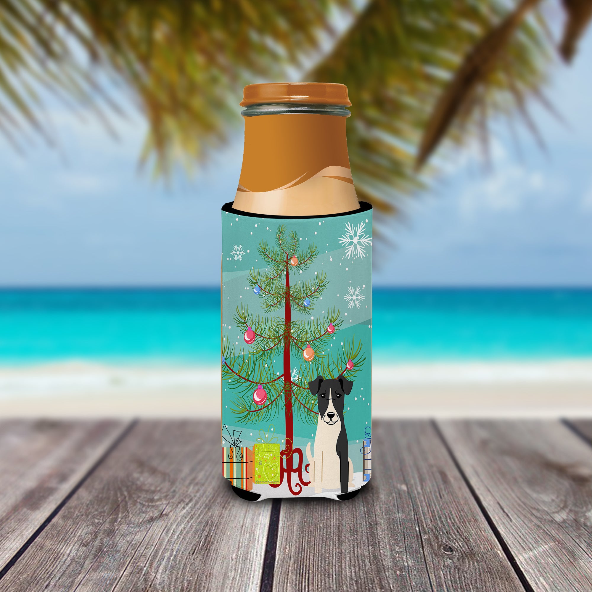 Merry Christmas Tree Smooth Fox Terrier  Ultra Hugger for slim cans BB4223MUK  the-store.com.