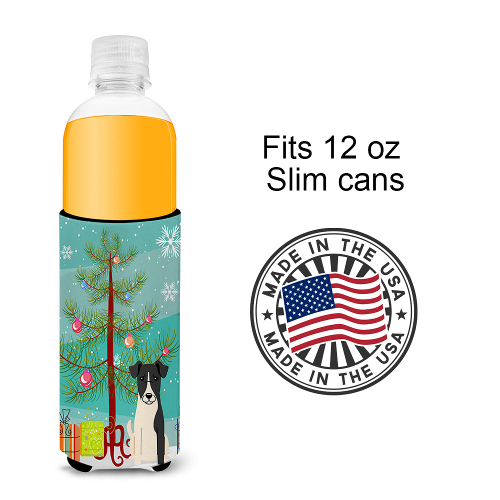 Merry Christmas Tree Smooth Fox Terrier  Ultra Hugger for slim cans BB4223MUK
