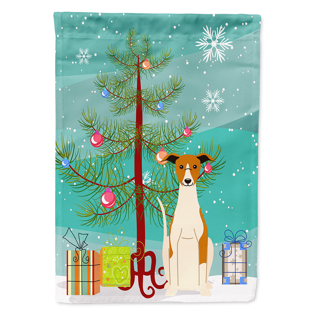 Merry Christmas Tree Whippet Drapeau Toile Maison Taille BB4224CHF