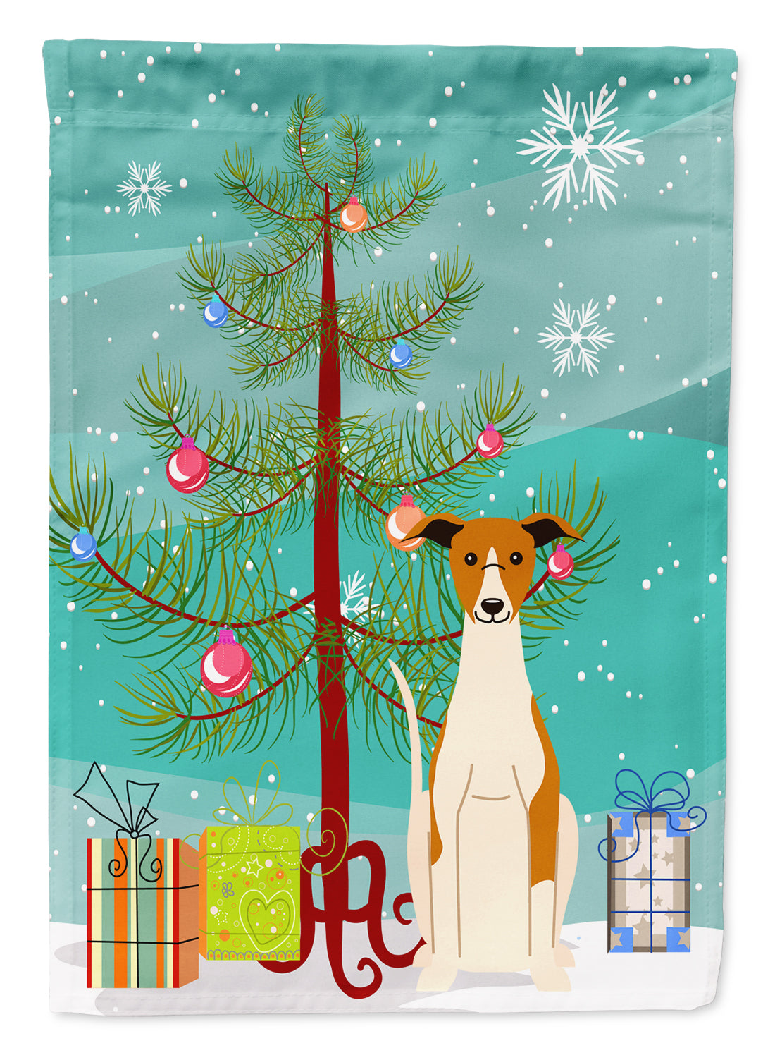 Merry Christmas Tree Whippet Flag Garden Size BB4224GF  the-store.com.