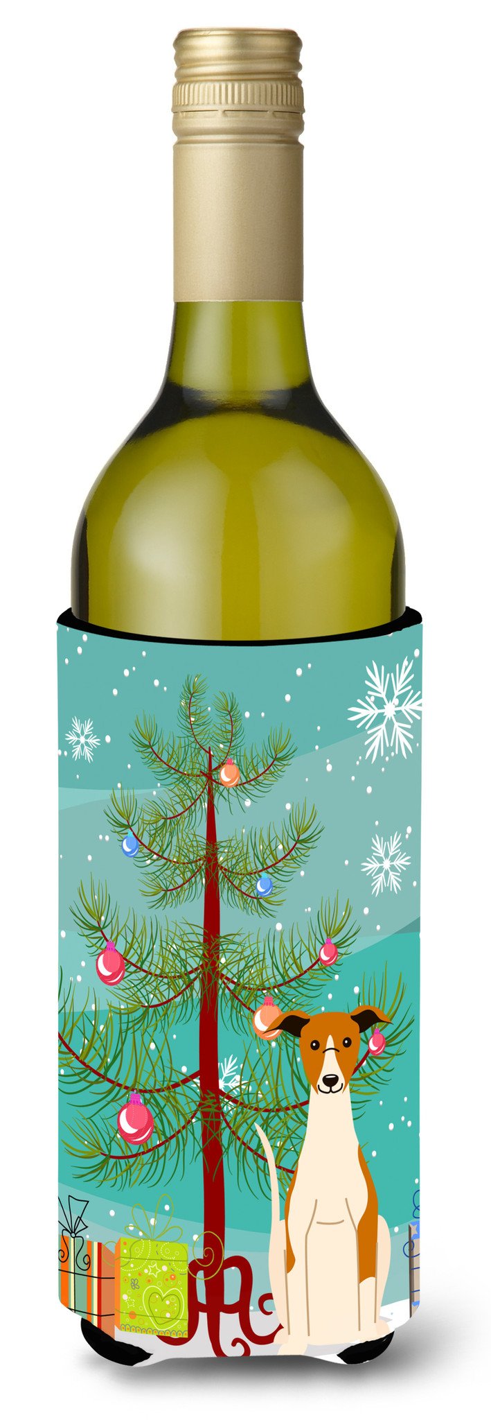 Merry Christmas Tree Whippet Wine Bottle Beverge Insulator Hugger BB4224LITERK by Caroline&#39;s Treasures