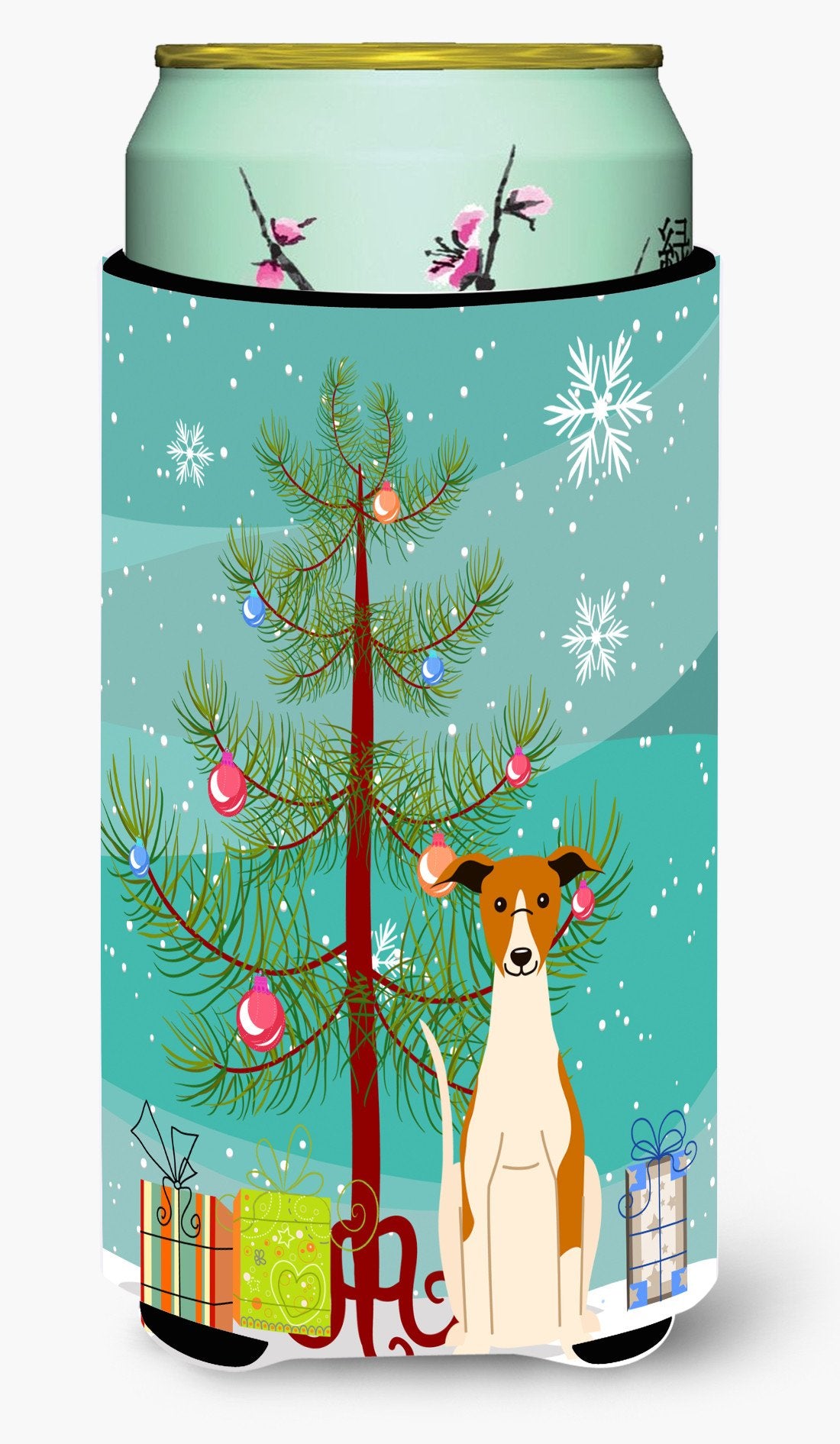 Merry Christmas Tree Whippet Tall Boy Beverage Insulator Hugger BB4224TBC by Caroline&#39;s Treasures