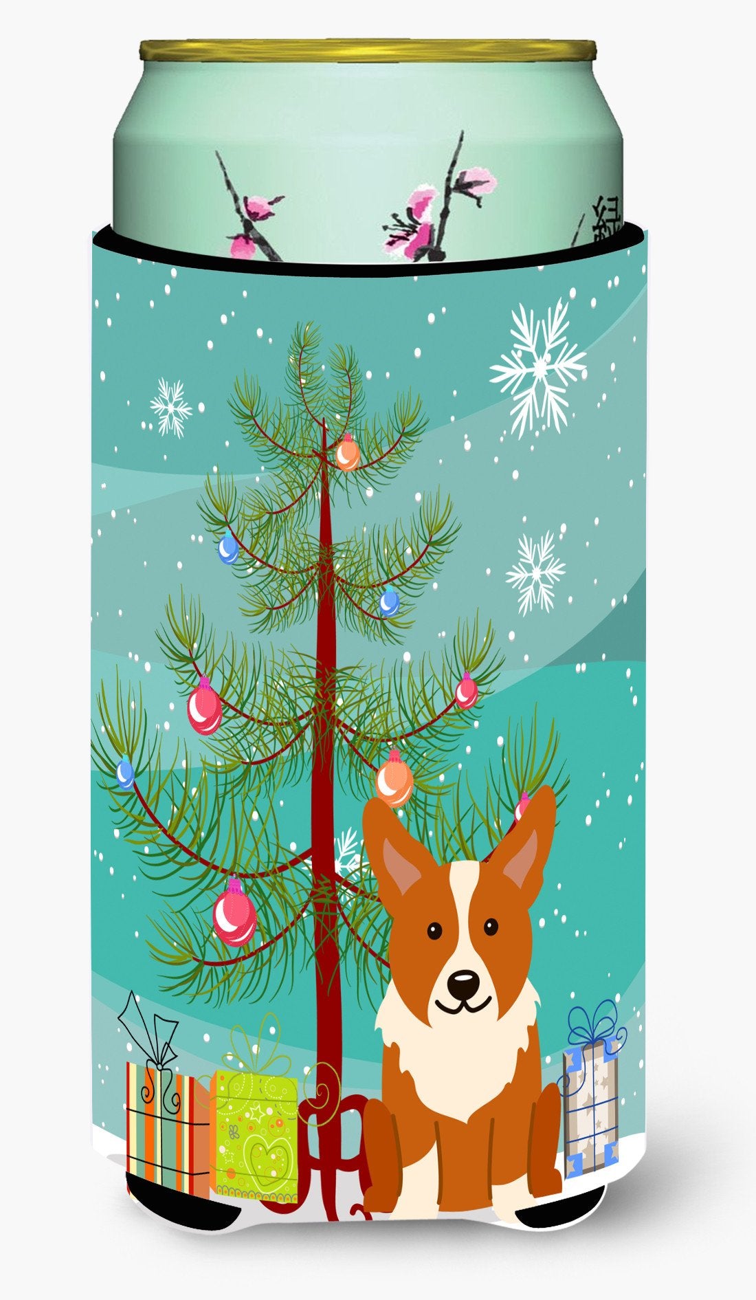 Merry Christmas Tree Corgi Tall Boy Beverage Insulator Hugger BB4225TBC by Caroline&#39;s Treasures
