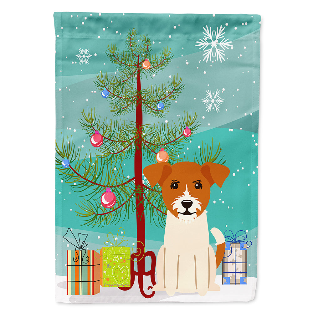 Merry Christmas Tree Jack Russell Terrier Flag Canvas House Size BB4233CHF