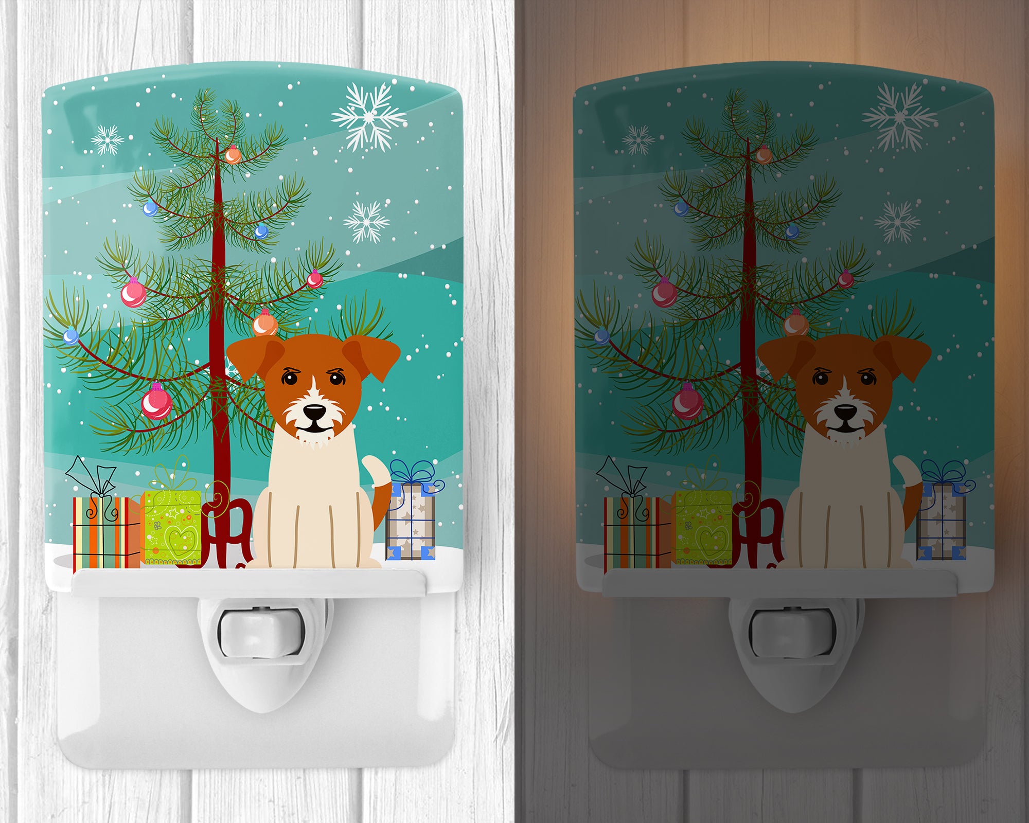Merry Christmas Tree Jack Russell Terrier Ceramic Night Light BB4233CNL - the-store.com