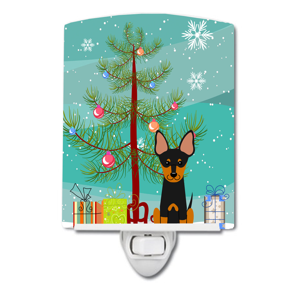 Merry Christmas Tree English Toy Terrier Ceramic Night Light BB4234CNL - the-store.com