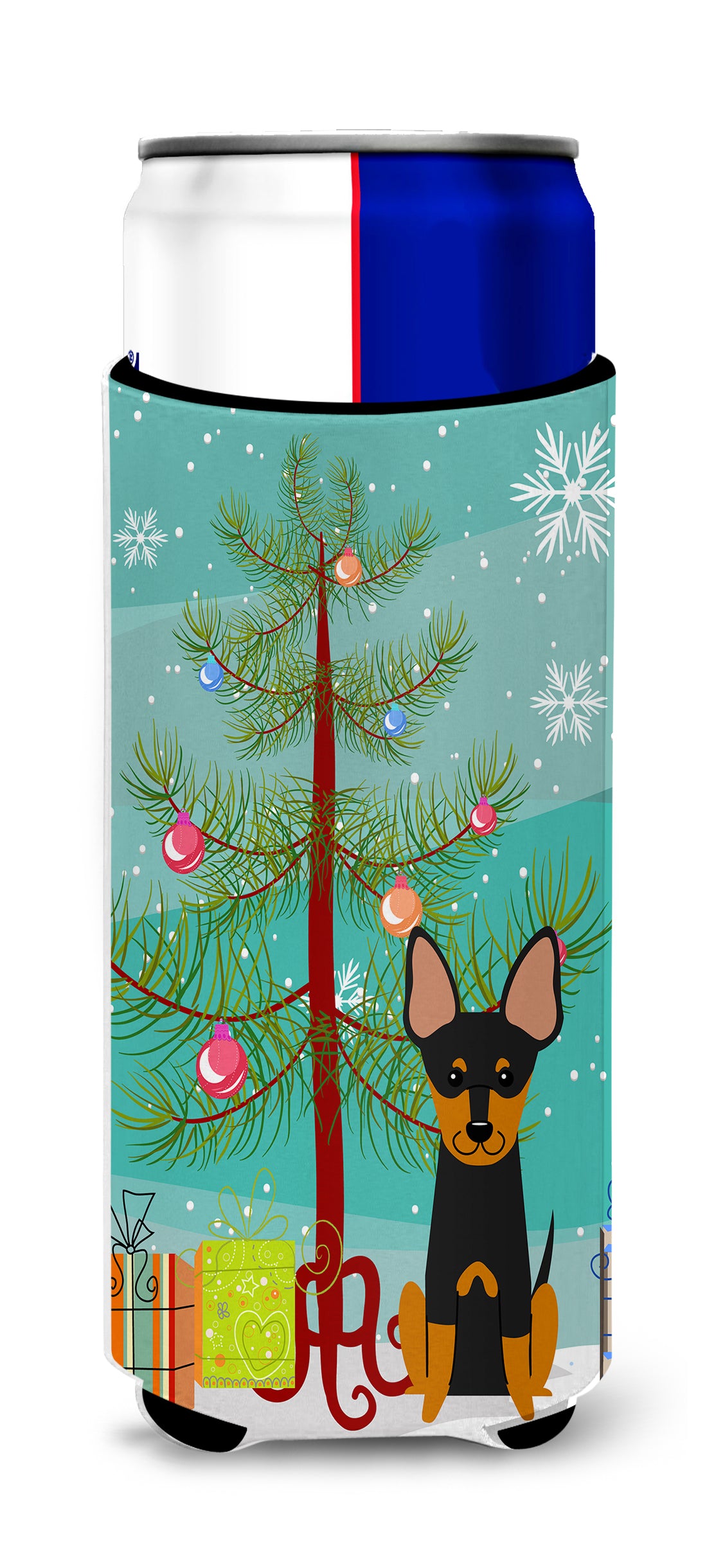 Merry Christmas Tree English Toy Terrier  Ultra Hugger for slim cans BB4234MUK