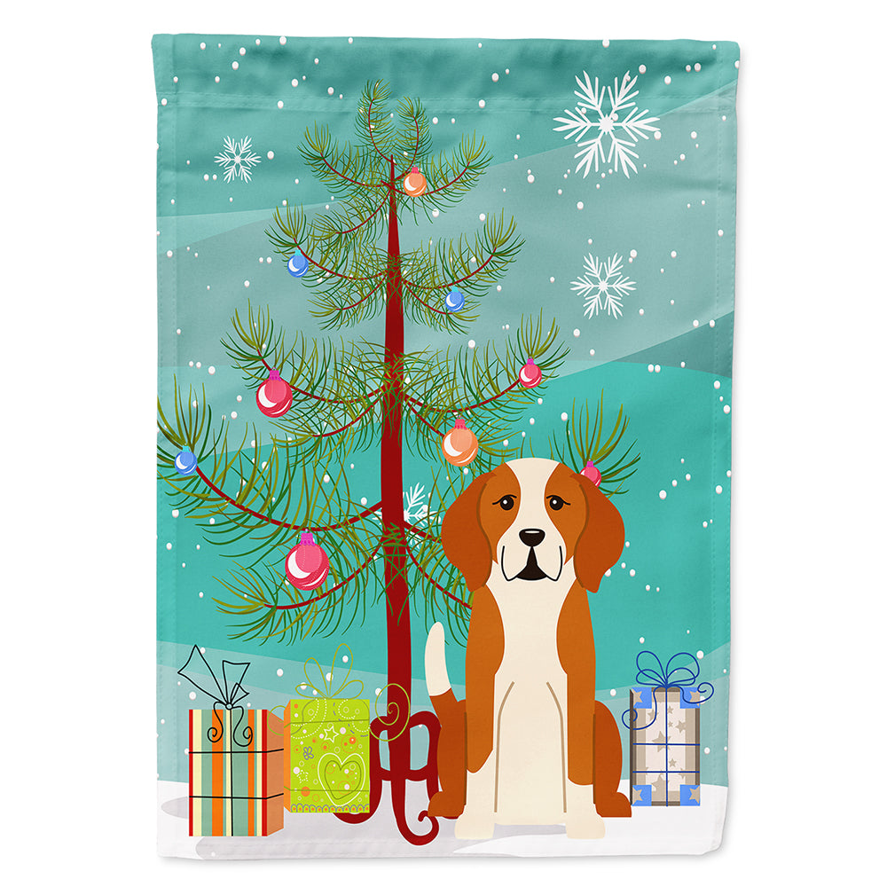 Merry Christmas Tree English Foxhound Flag Canvas House Size BB4235CHF