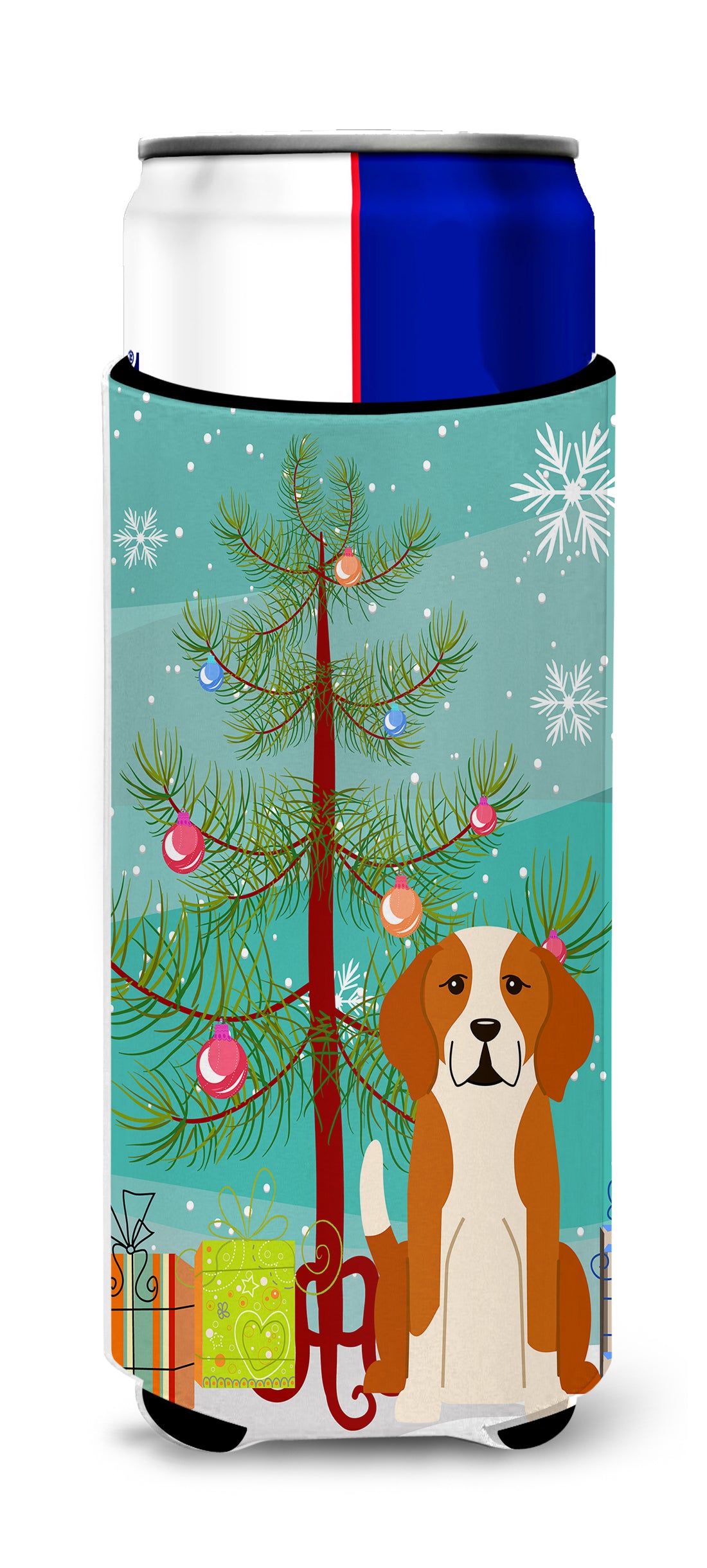 Merry Christmas Tree English Foxhound  Ultra Hugger for slim cans BB4235MUK