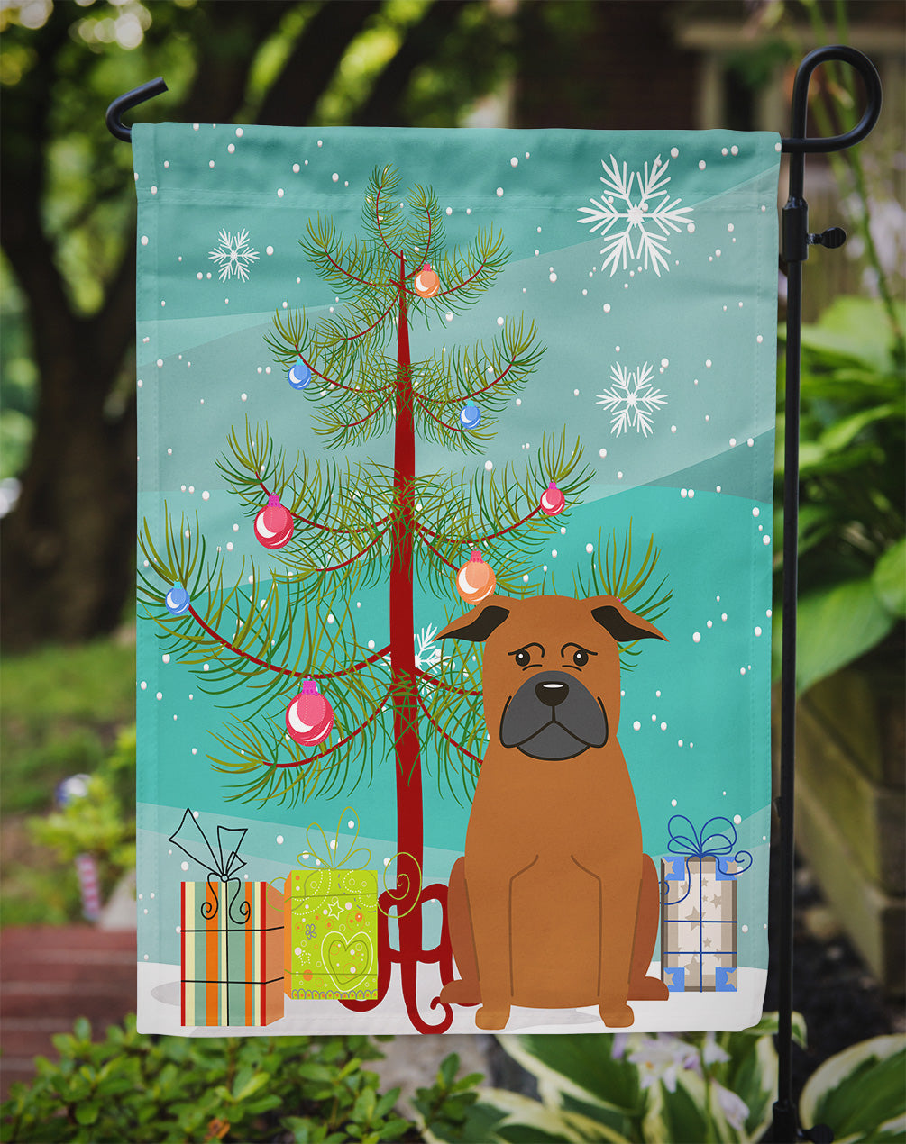 Merry Christmas Tree Chinese Chongqing Dog Flag Garden Size BB4236GF  the-store.com.