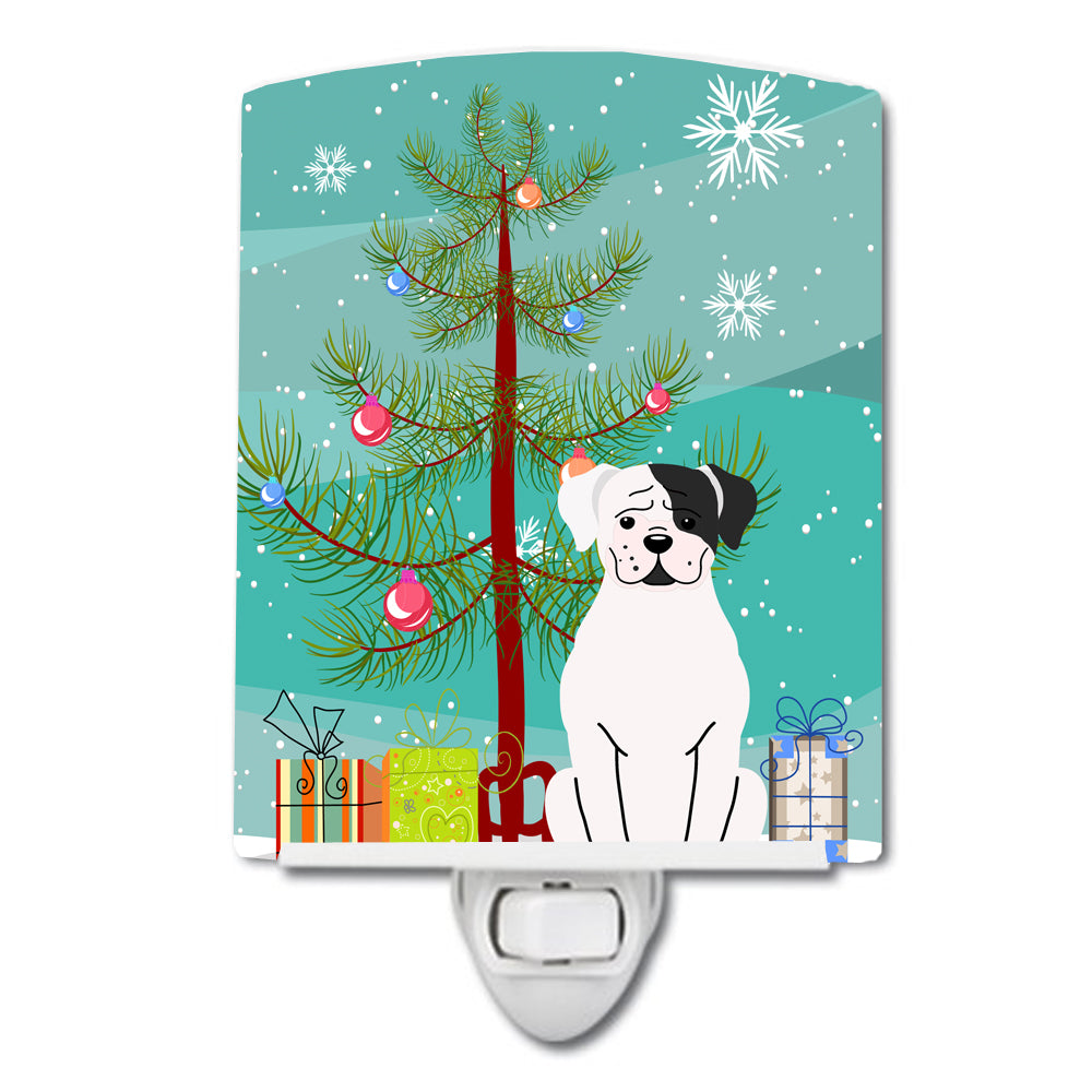 Merry Christmas Tree White Boxer Cooper Ceramic Night Light BB4239CNL - the-store.com