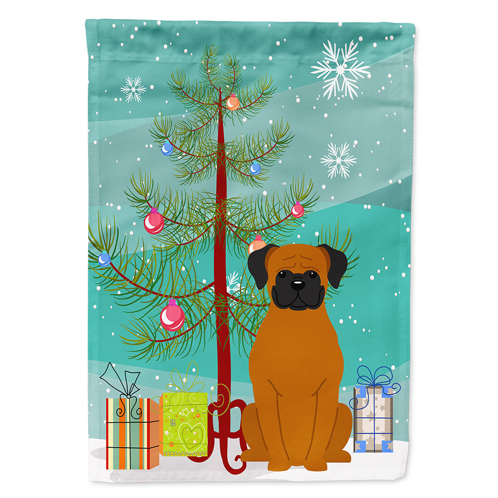 Merry Christmas Tree Fawn Boxer Flag Canvas House Size BB4240CHF