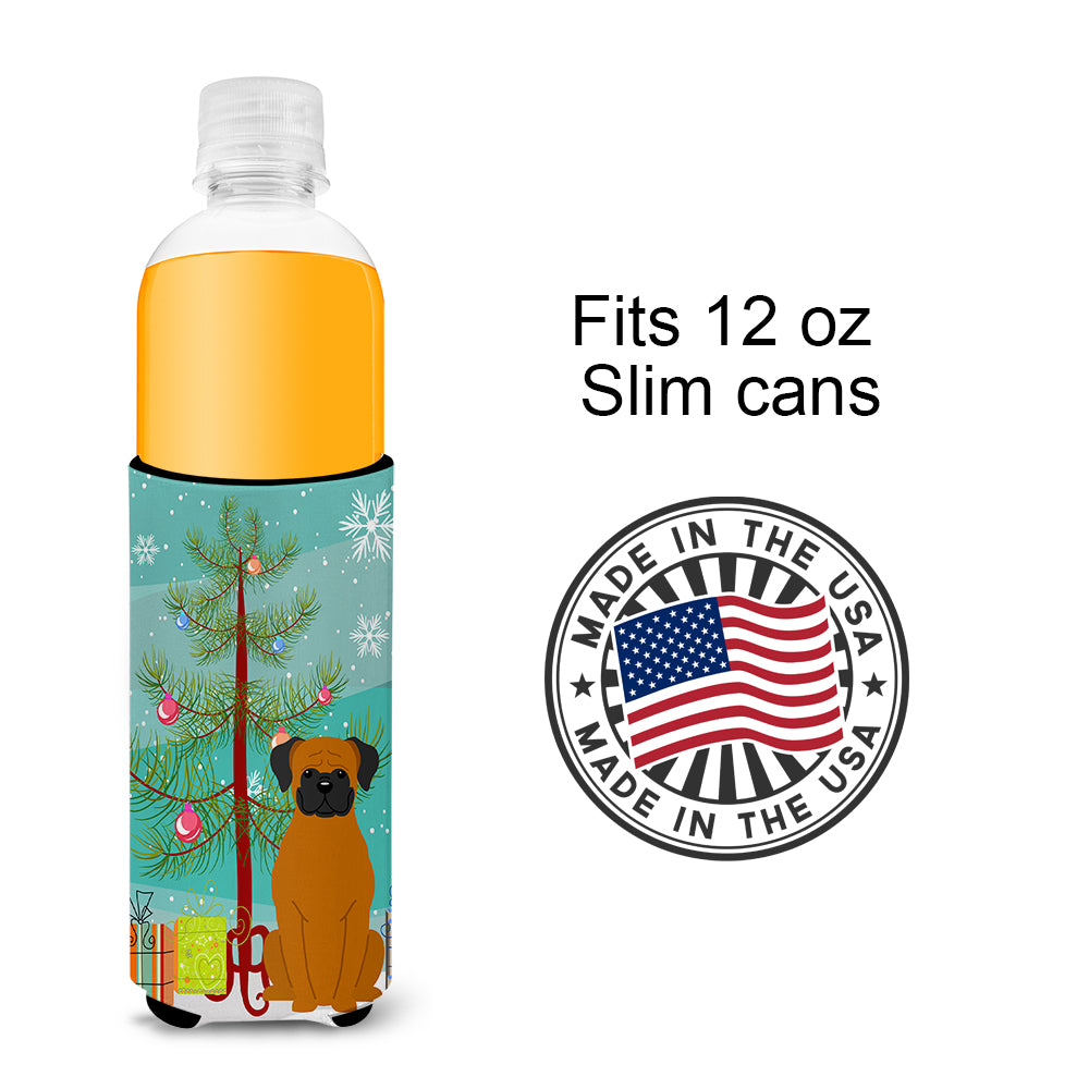 Merry Christmas Tree Fawn Boxer  Ultra Hugger for slim cans BB4240MUK  the-store.com.