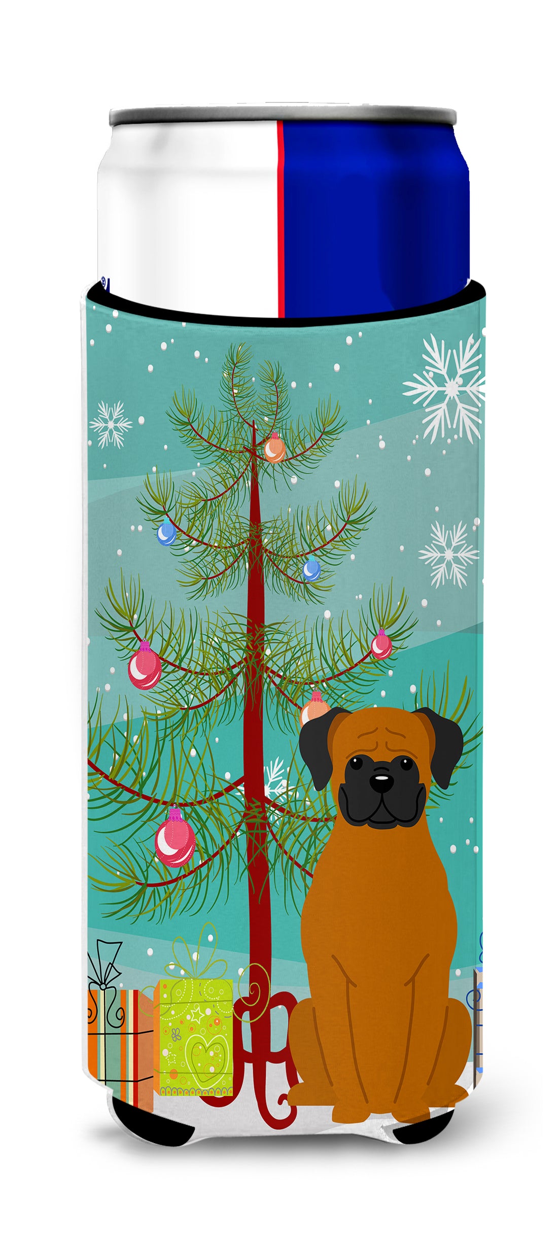 Merry Christmas Tree Fawn Boxer  Ultra Hugger for slim cans BB4240MUK  the-store.com.