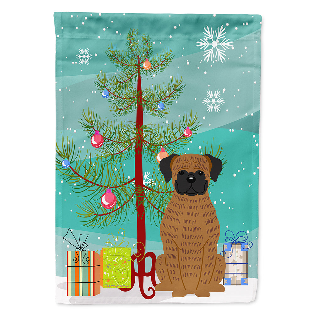 Merry Christmas Tree Brindle Boxer Flag Canvas House Size BB4242CHF