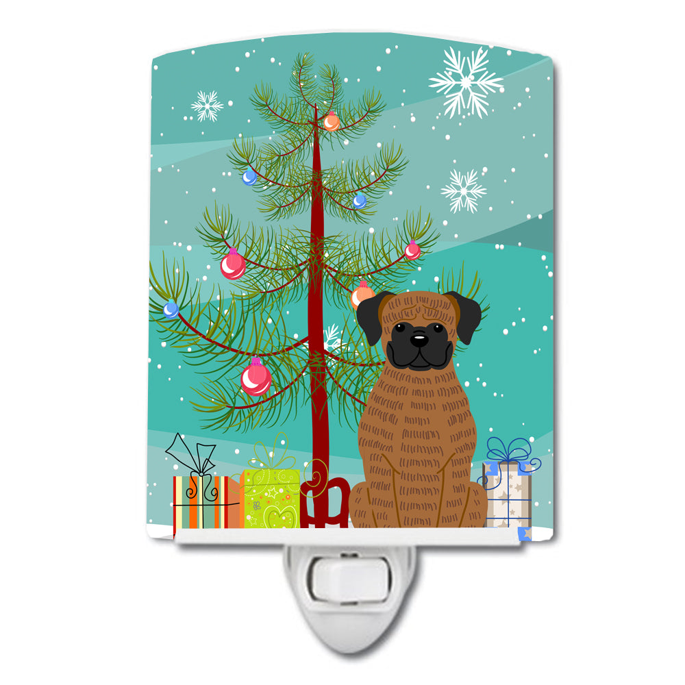 Merry Christmas Tree Brindle Boxer Ceramic Night Light BB4242CNL - the-store.com