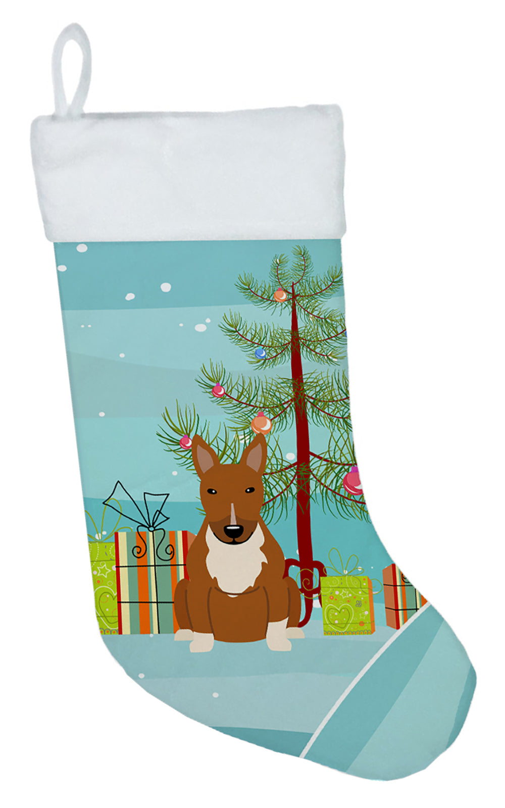 Merry Christmas Tree Bull Terrier Red Christmas Stocking BB4259CS