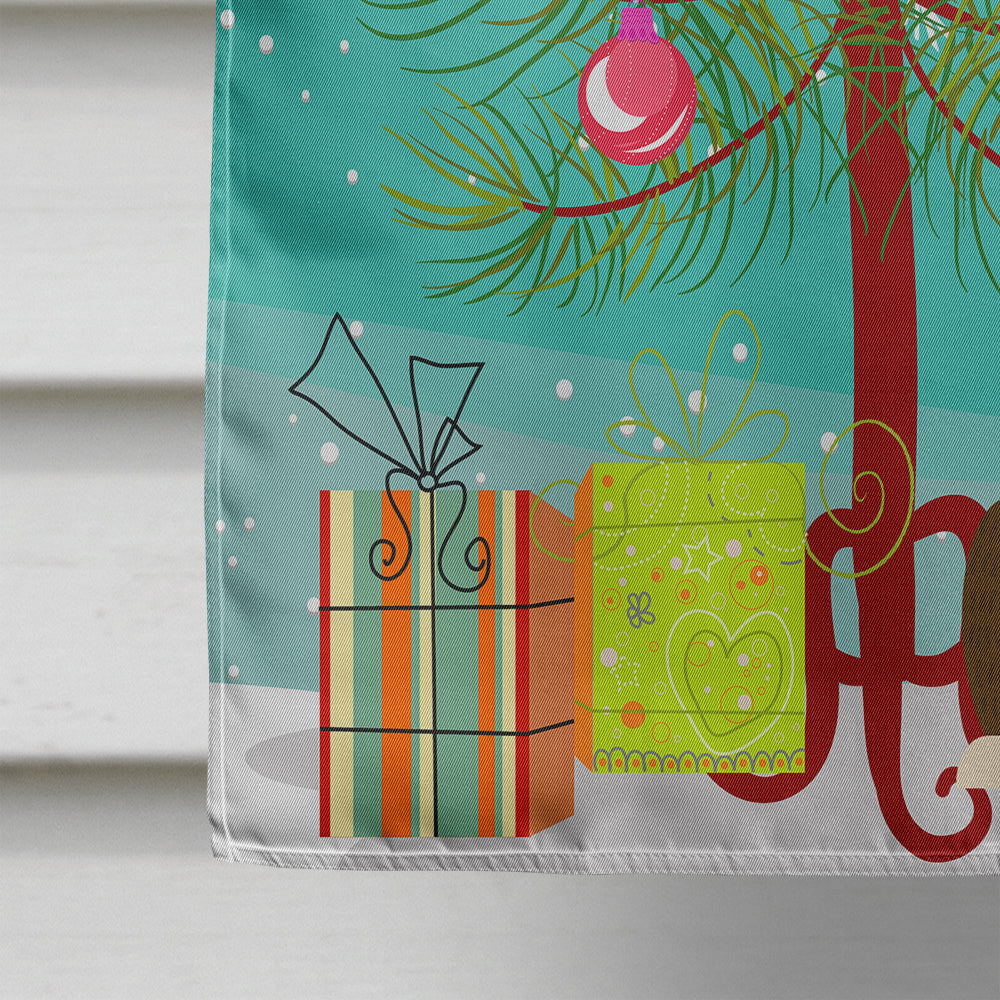 Merry Christmas Tree Bull Terrier Dark Brindle Flag Canvas House Size BB4261CHF