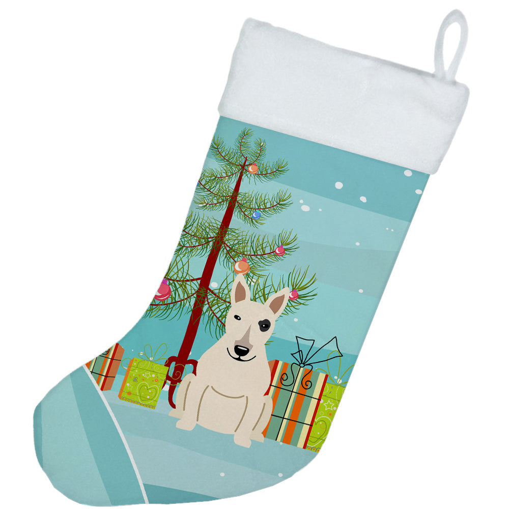Joyeux Noël Sapin Bull Terrier Bas de Noël Blanc BB4263CS