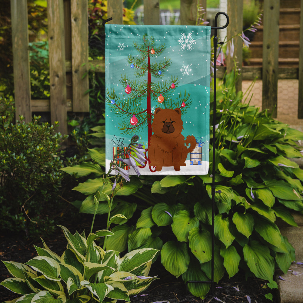 Merry Christmas Tree Chow Chow Red Flag Garden Size BB4267GF