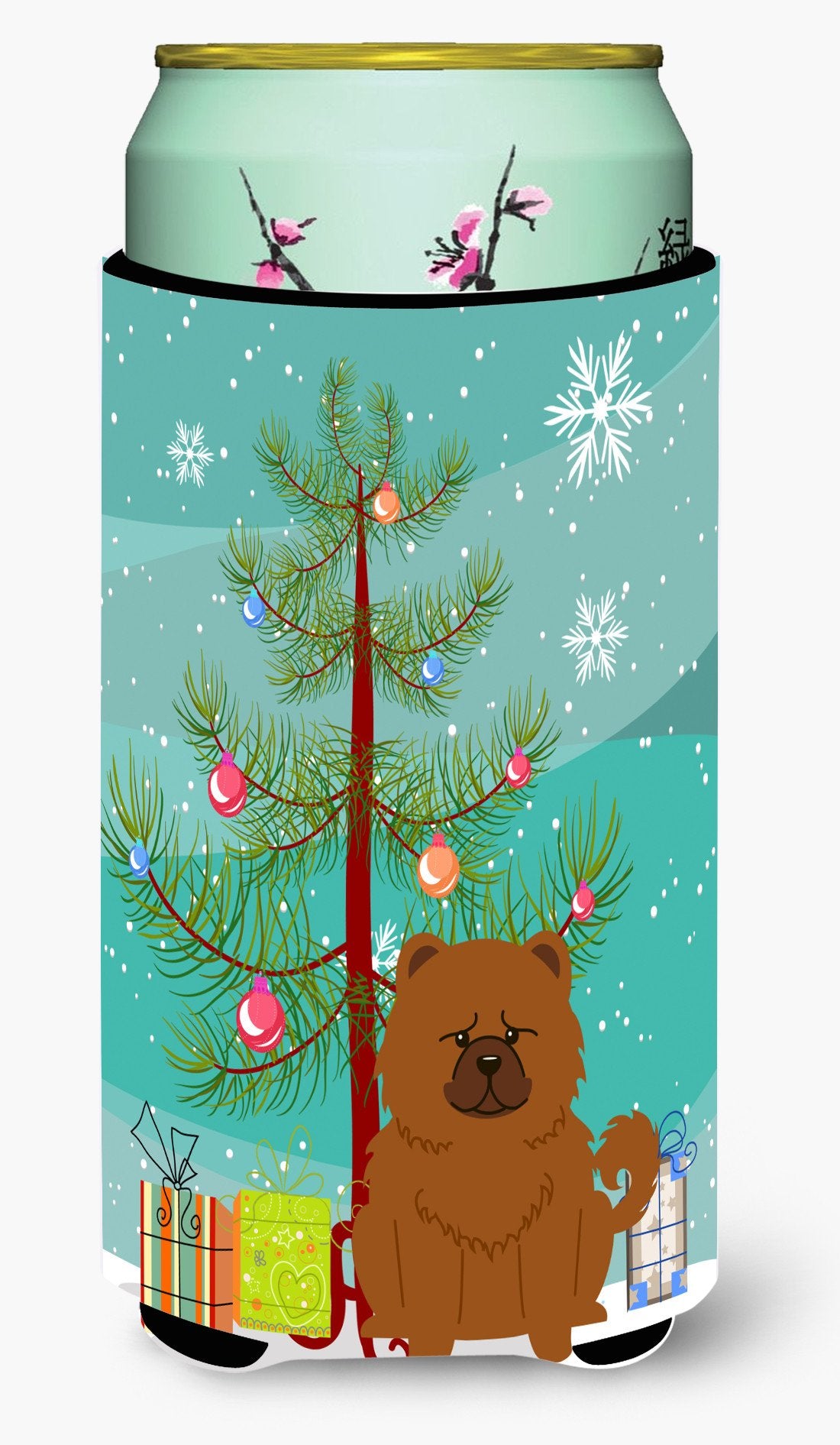 Merry Christmas Tree Chow Chow Red Tall Boy Beverage Insulator Hugger BB4267TBC by Caroline&#39;s Treasures