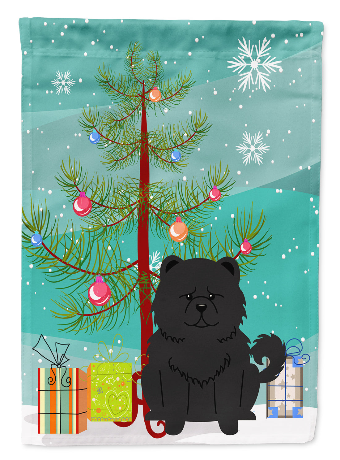 Merry Christmas Tree Chow Chow Black Flag Garden Size BB4268GF