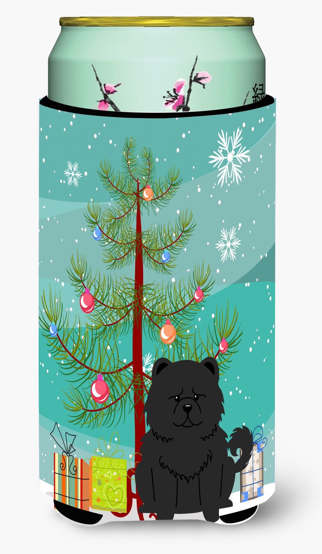 Merry Christmas Tree Chow Chow Black Tall Boy Beverage Insulator Hugger BB4268TBC by Caroline's Treasures
