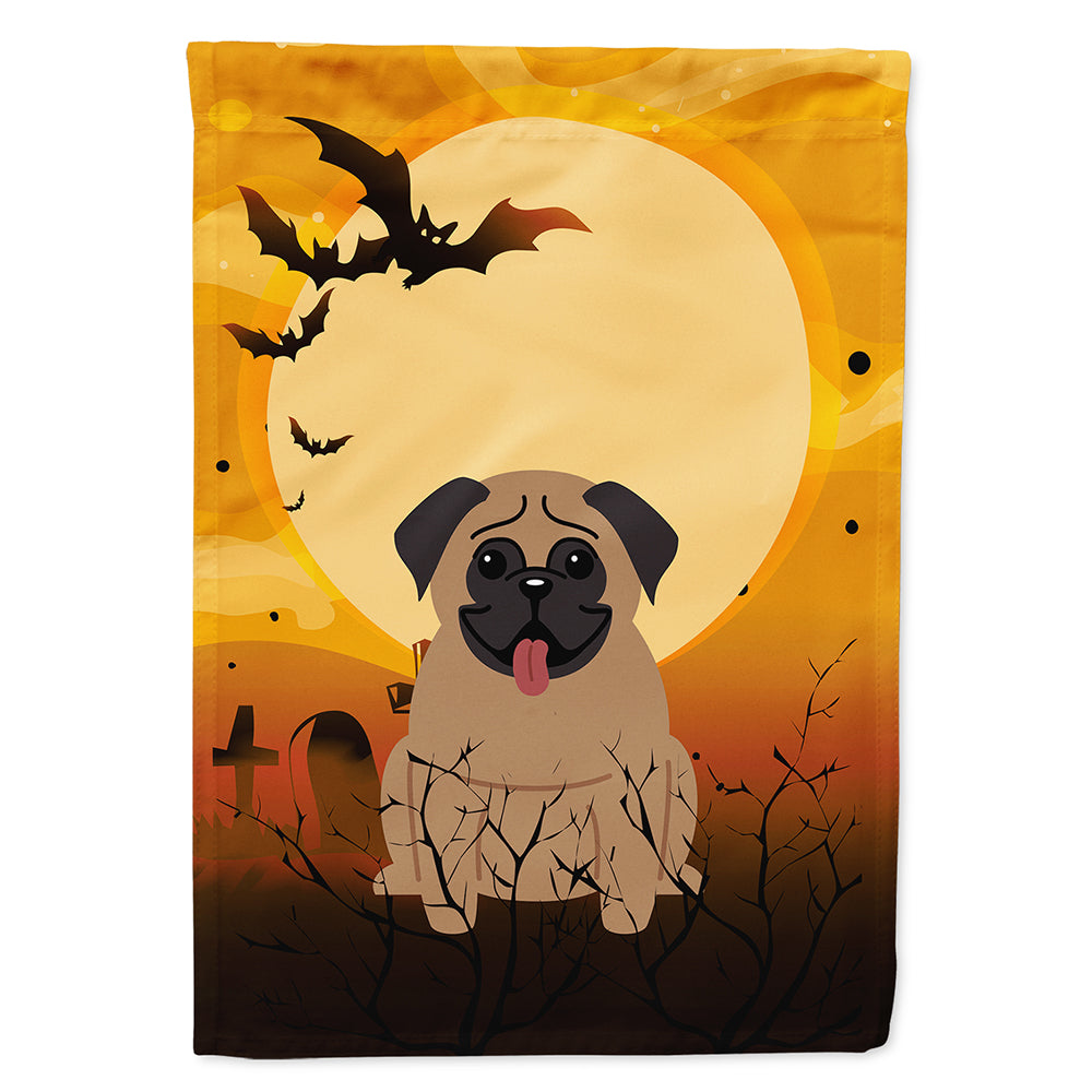 Halloween Pug Brown Flag Canvas House Size BB4271CHF  the-store.com.