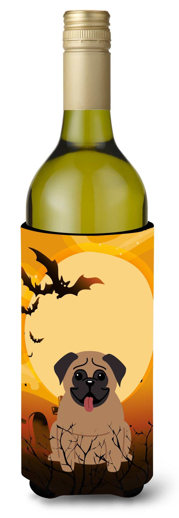 Halloween Pug Brown Wine Bottle Beverge Insulator Hugger BB4271LITERK by Caroline&#39;s Treasures