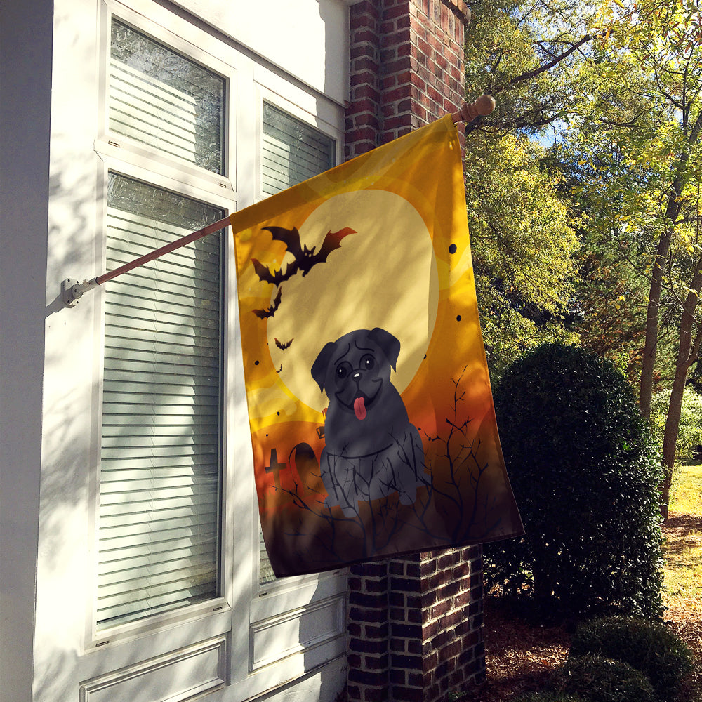 Halloween Pug Black Flag Canvas House Size BB4272CHF