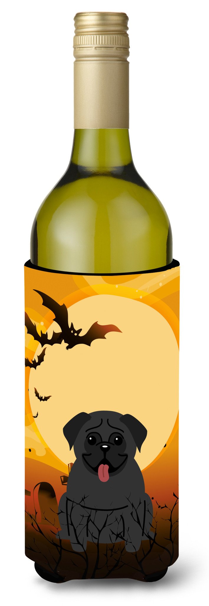 Halloween Pug Black Wine Bottle Beverge Insulator Hugger BB4272LITERK by Caroline&#39;s Treasures