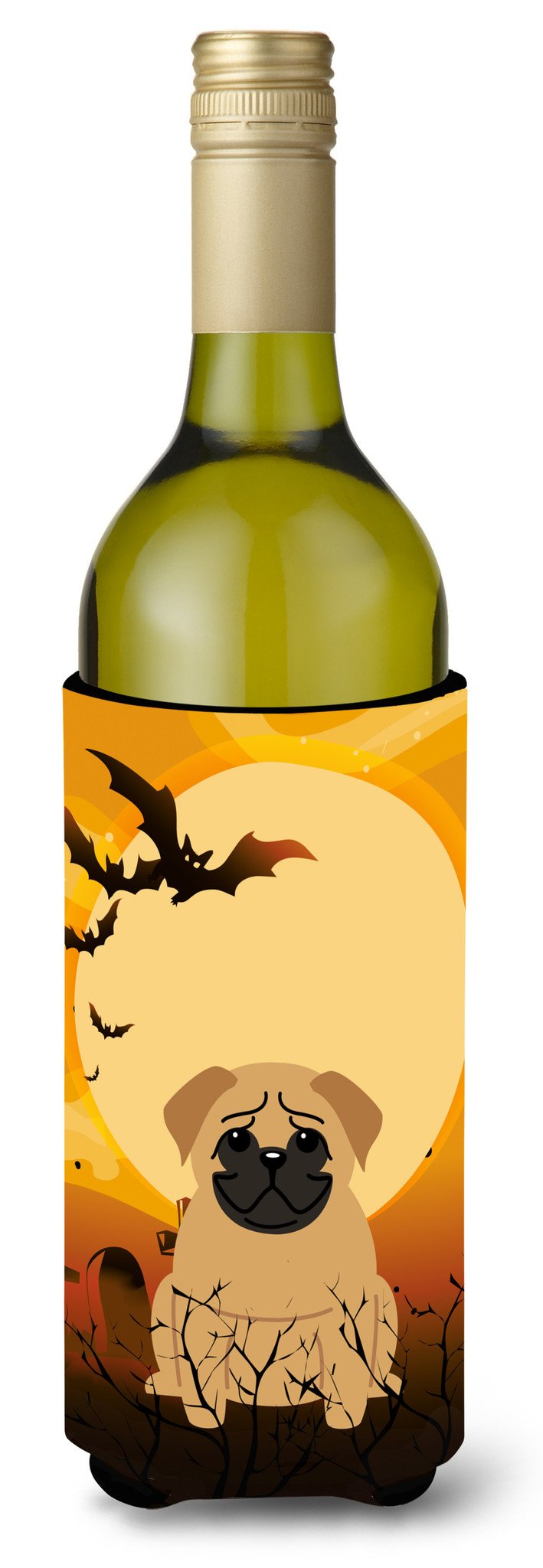 Halloween Pug Brown Wine Bottle Beverge Insulator Hugger BB4273LITERK by Caroline&#39;s Treasures
