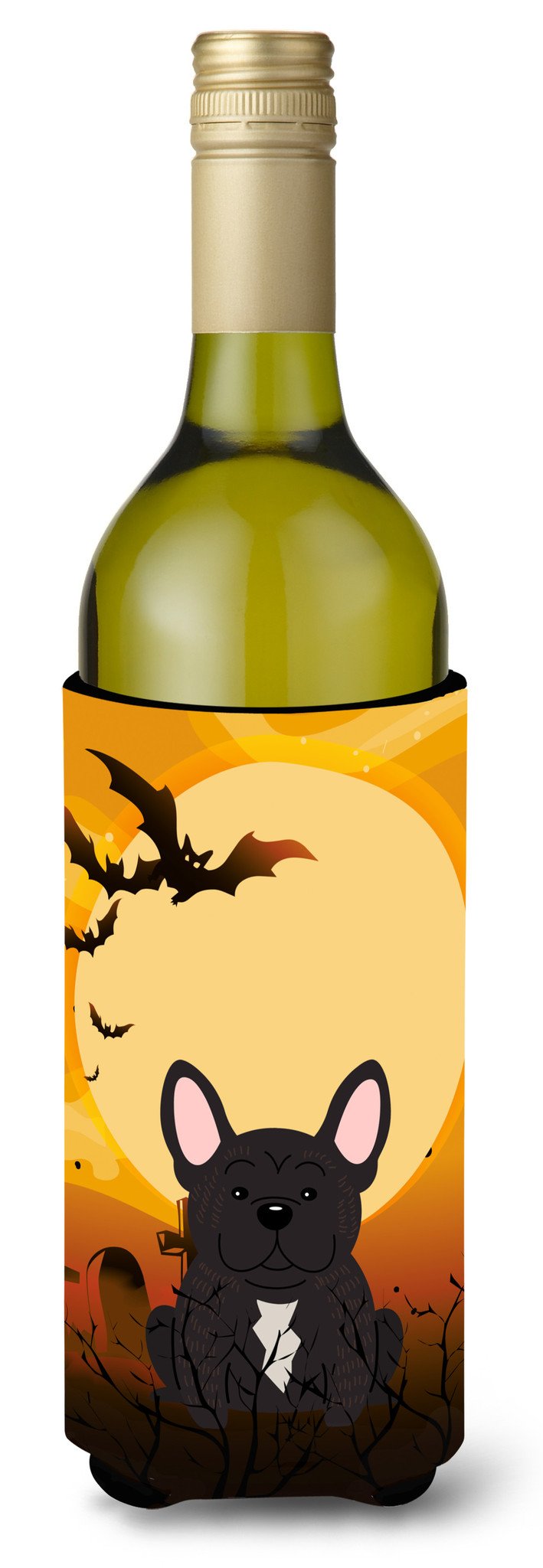 Halloween French Bulldog Brindle Wine Bottle Beverge Insulator Hugger BB4275LITERK by Caroline's Treasures