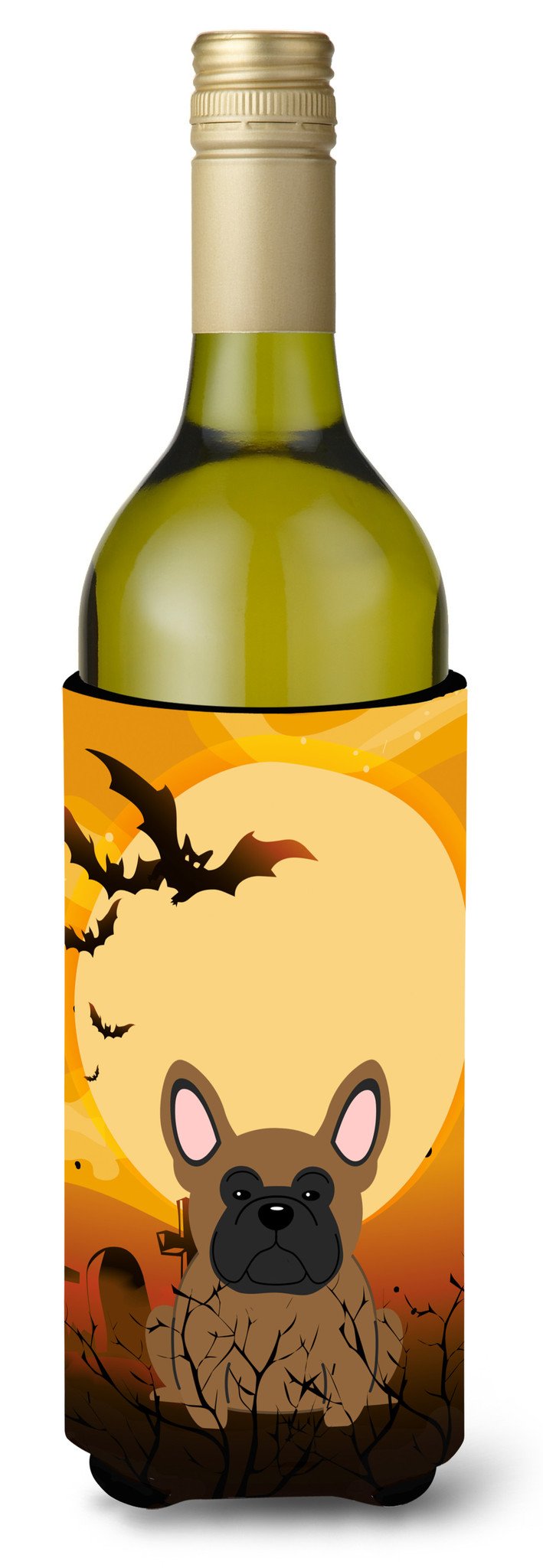 Halloween French Bulldog Brown Wine Bottle Beverge Insulator Hugger BB4279LITERK by Caroline&#39;s Treasures