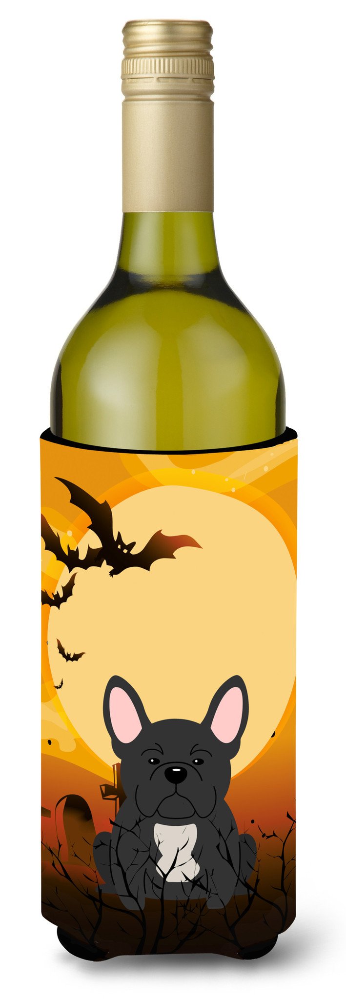 Halloween French Bulldog Black Wine Bottle Beverge Insulator Hugger BB4280LITERK by Caroline&#39;s Treasures