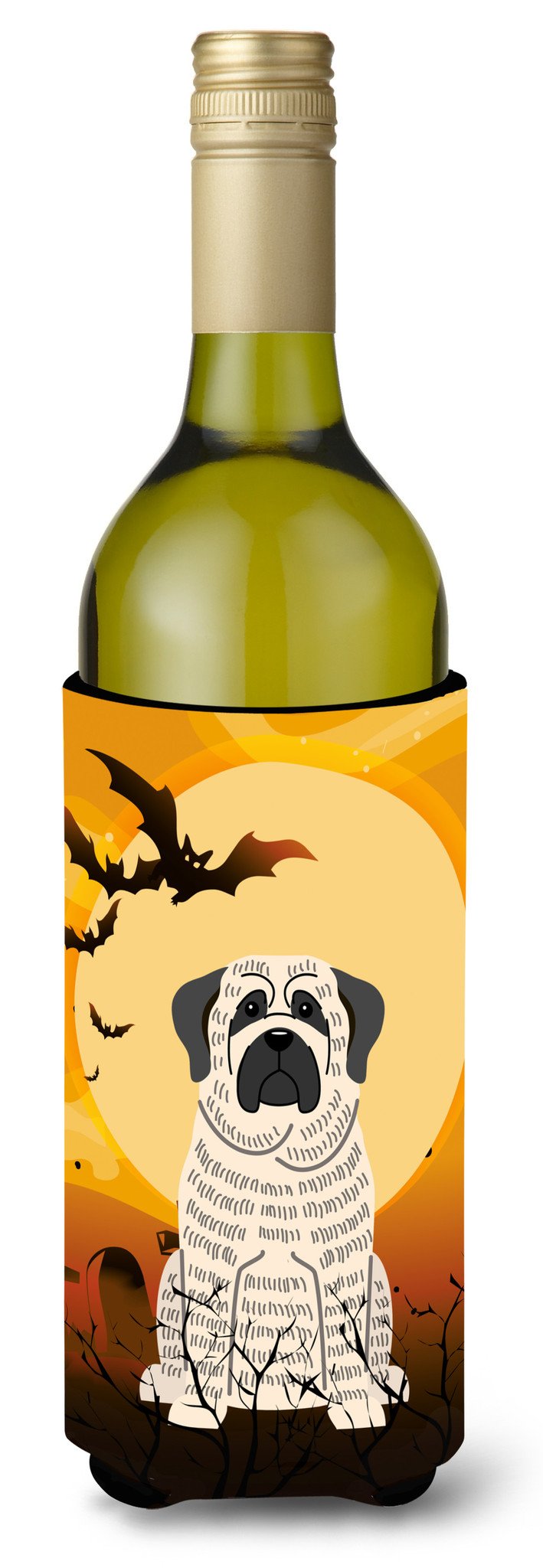 Halloween Mastiff Brindle White Wine Bottle Beverge Insulator Hugger BB4282LITERK by Caroline&#39;s Treasures