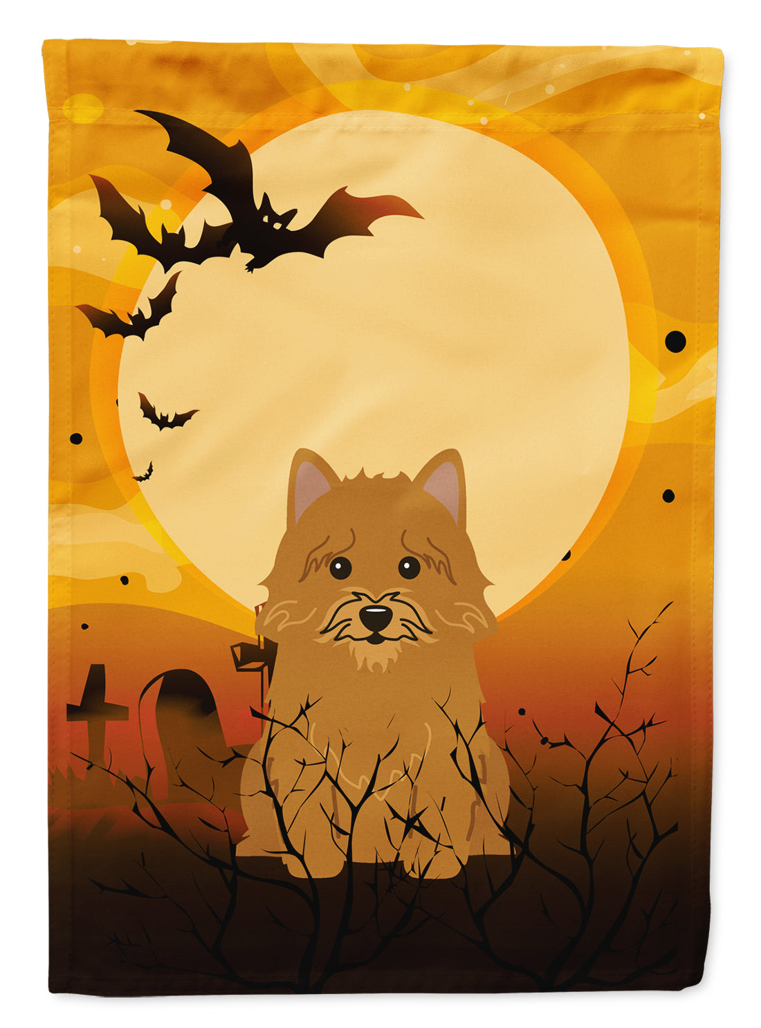 Caroline's Treasures Halloween Norwich Terrier Garden Flag - Outdoor Decorative Yard Flag BB4286GF
