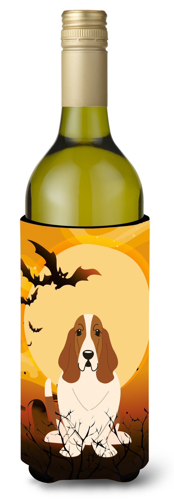 Halloween Basset Hound Wine Bottle Beverge Insulator Hugger BB4287LITERK by Caroline&#39;s Treasures